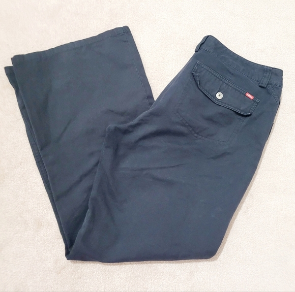 S. Oliver Pants Wide Leg Cargo Y2K Black Woman's Size 40 TINKA - Picture 4 of 13